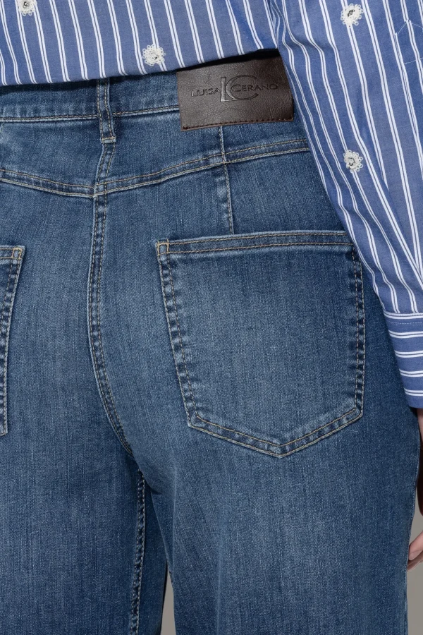 Hosen | Denim-LUISA CERANO Authentic-Looseleg-Denim denim blue