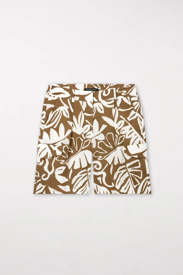 Hosen-LUISA CERANO Bermuda Mit Leaf-Print multi