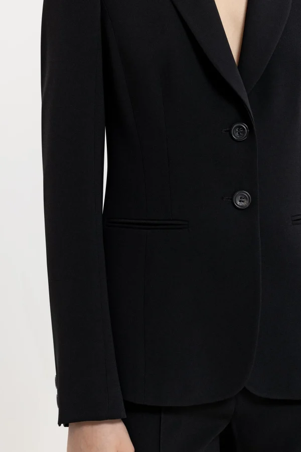 Business Studio | Blazer-LUISA CERANO Blazer Aus Techno Sablé black