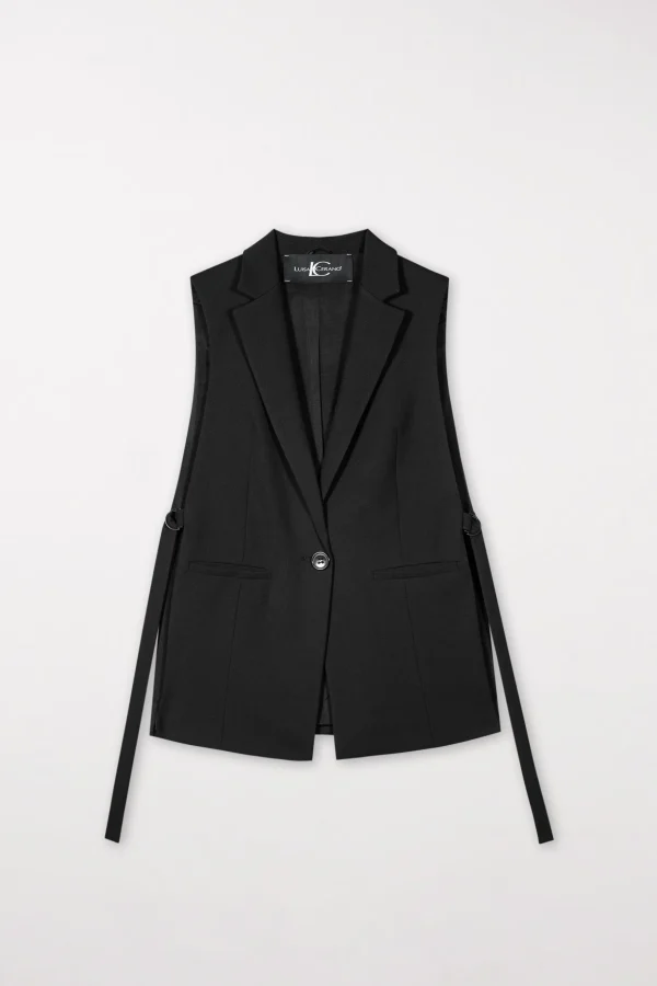 Sets | Jacken & Mäntel-LUISA CERANO Blazerweste Mit D-Ring black