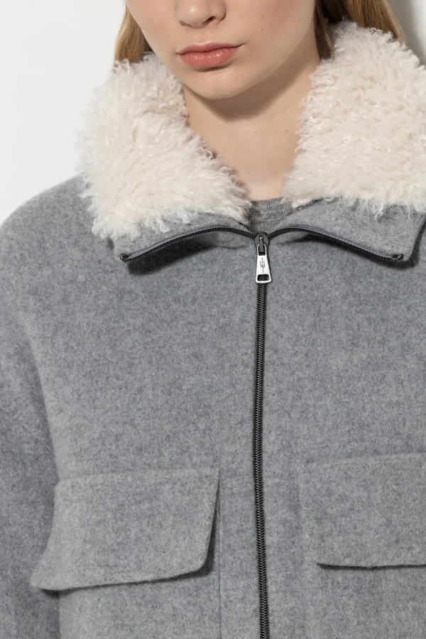 Jacken & Mäntel-LUISA CERANO Blouson Aus Woll-Mix heather grey
