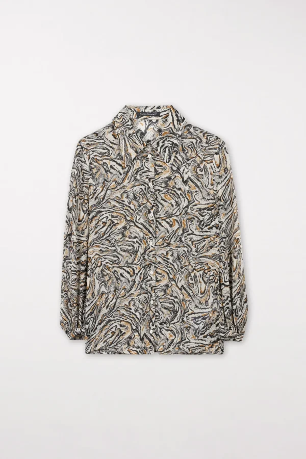 Blusen-LUISA CERANO Bluse Mit Marble-Print multi