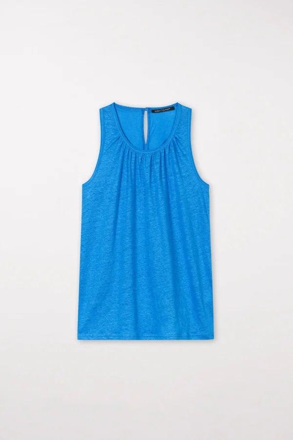 Shirts & Tops-LUISA CERANO Blusentop Aus Leinen azur