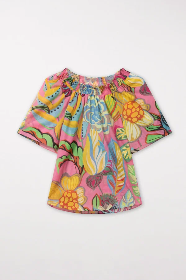 Sets | Blusen-LUISA CERANO Blusentop Mit Caribbean-Print raspberry / multi
