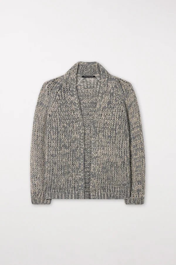 Strick-LUISA CERANO Bouclé-Cardigan heather grey