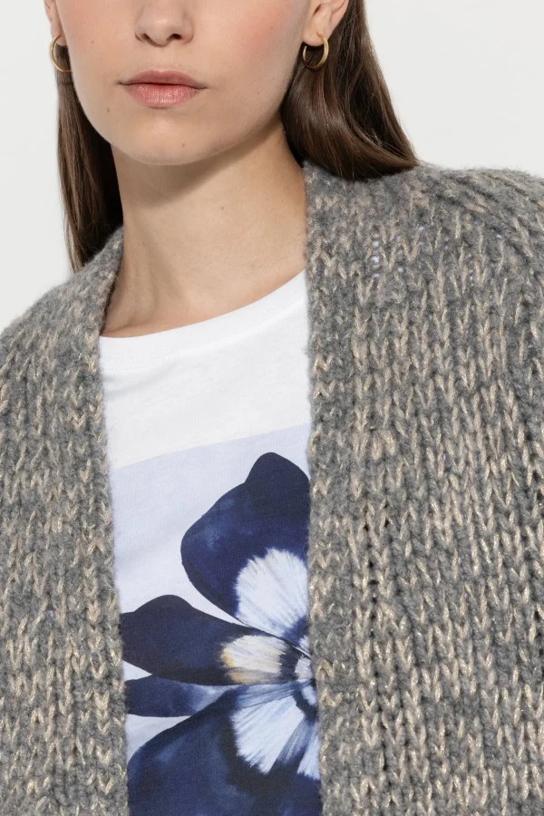 Strick-LUISA CERANO Bouclé-Cardigan heather grey