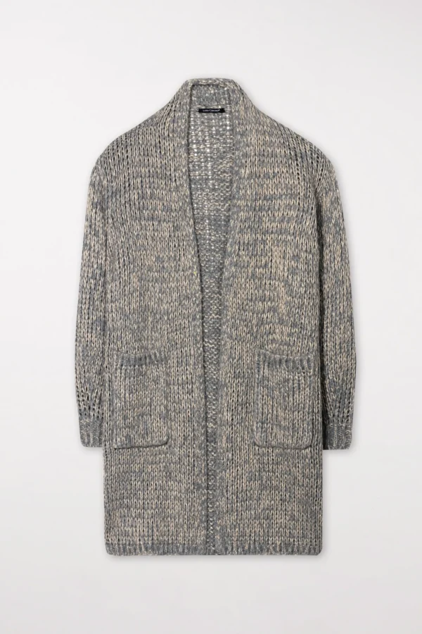 Strick-LUISA CERANO Bouclé-Longcardigan heather grey
