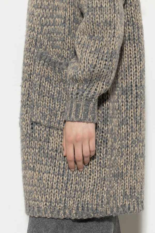 Strick-LUISA CERANO Bouclé-Longcardigan heather grey