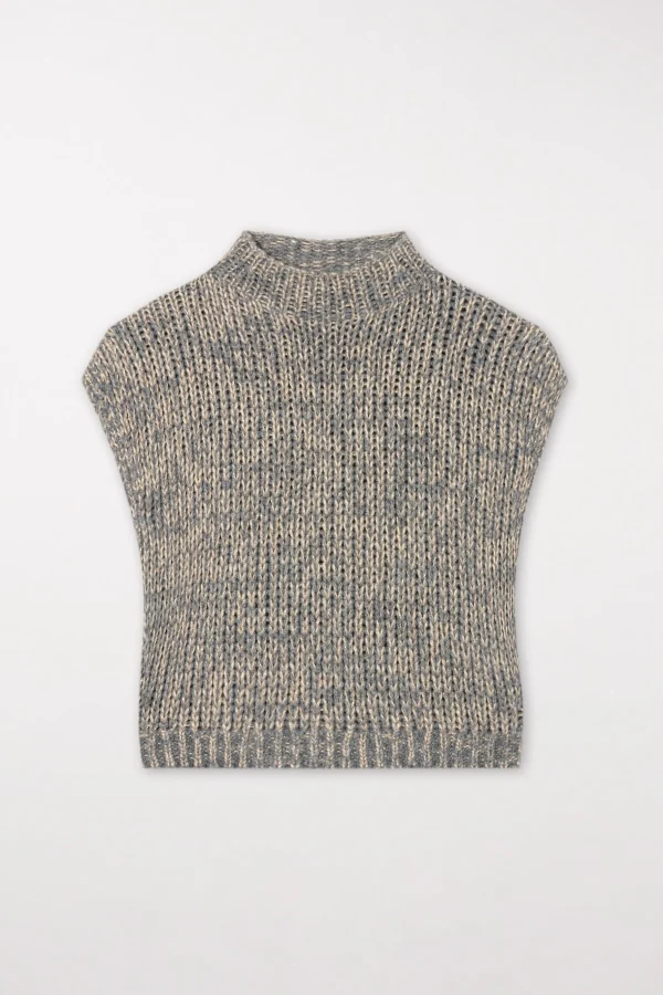 Strick-LUISA CERANO Bouclé-Pullunder heather grey