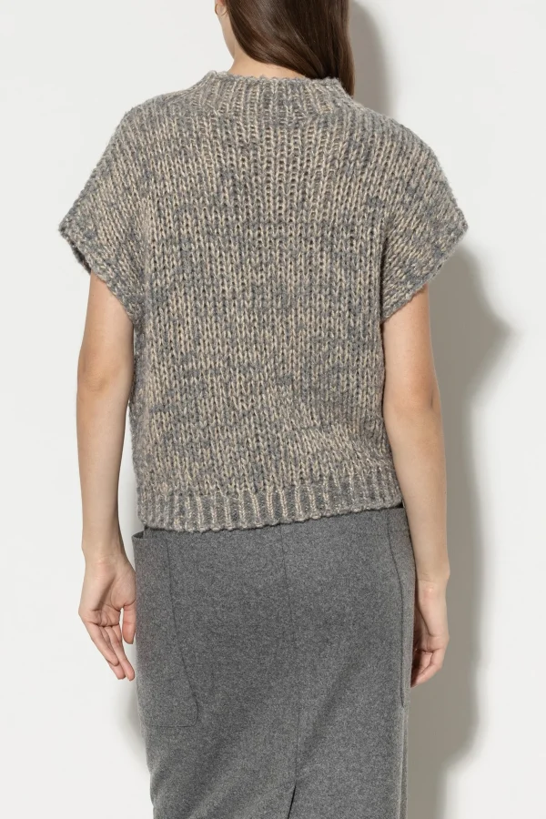 Strick-LUISA CERANO Bouclé-Pullunder heather grey