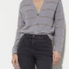 Strick-LUISA CERANO Cardigan Aus Alpaka-Mix silver grey