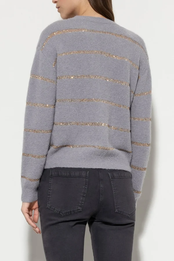 Strick-LUISA CERANO Cardigan Aus Alpaka-Mix silver grey