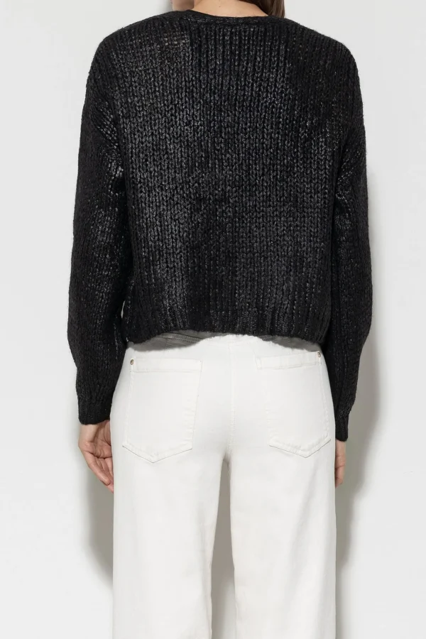 Strick-LUISA CERANO Cardigan Aus Alpaka-Mix black