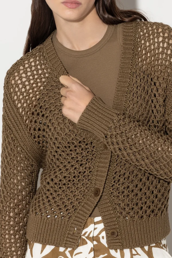 Strick-LUISA CERANO Cardigan Aus Leinen-Mix