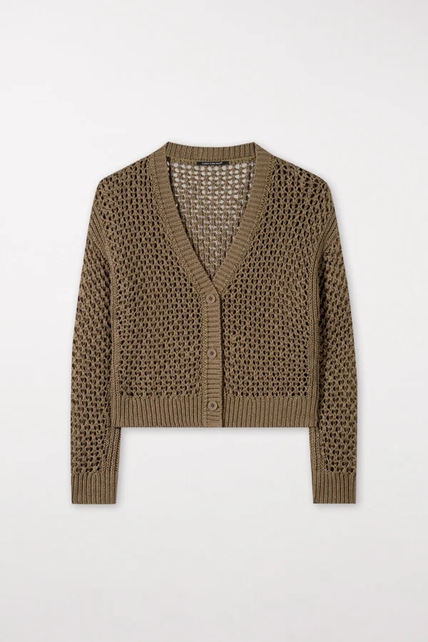 Strick-LUISA CERANO Cardigan Aus Leinen-Mix