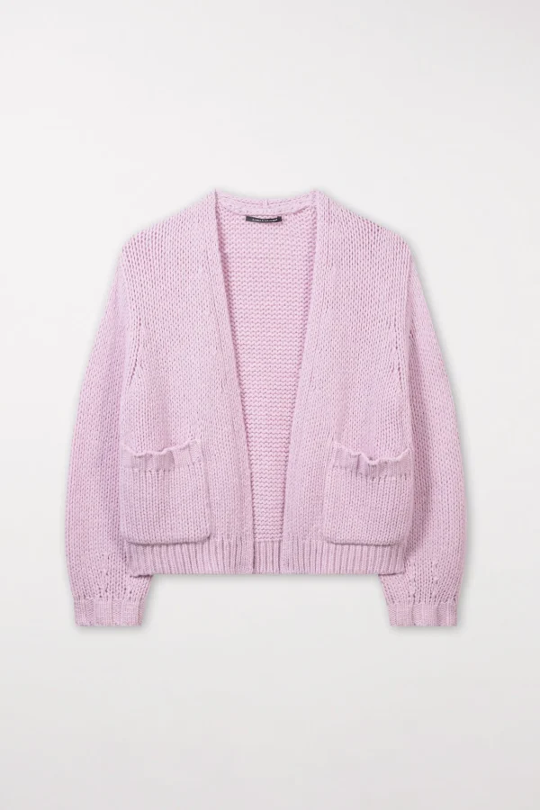 Strick-LUISA CERANO Cardigan Aus Woll-Mix faded lavender