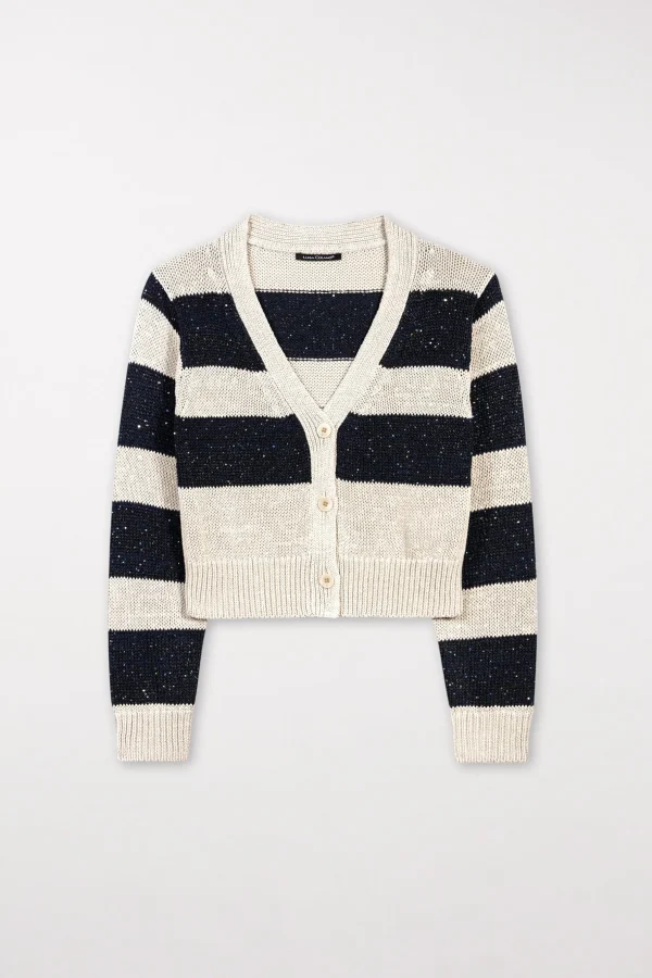 Strick-LUISA CERANO Cardigan Mit Blockstreifen