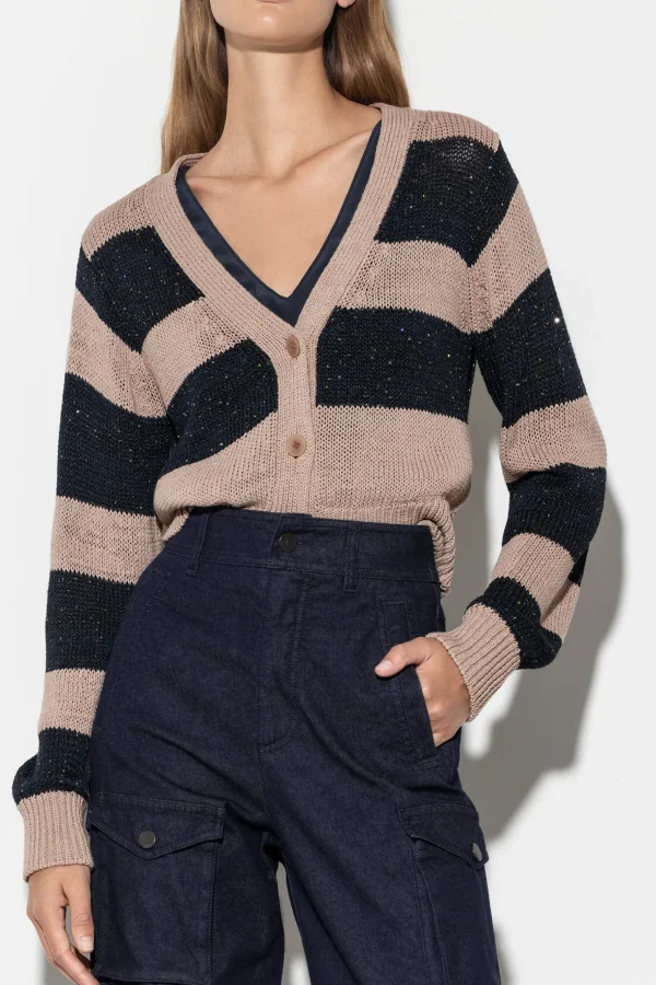 Strick-LUISA CERANO Cardigan Mit Blockstreifen