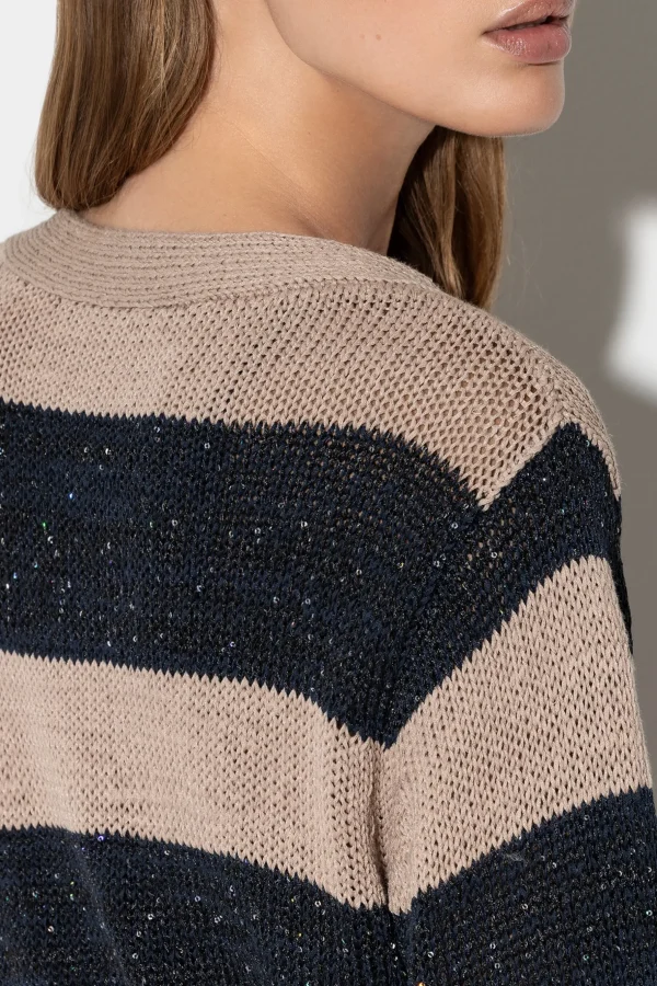 Strick-LUISA CERANO Cardigan Mit Blockstreifen