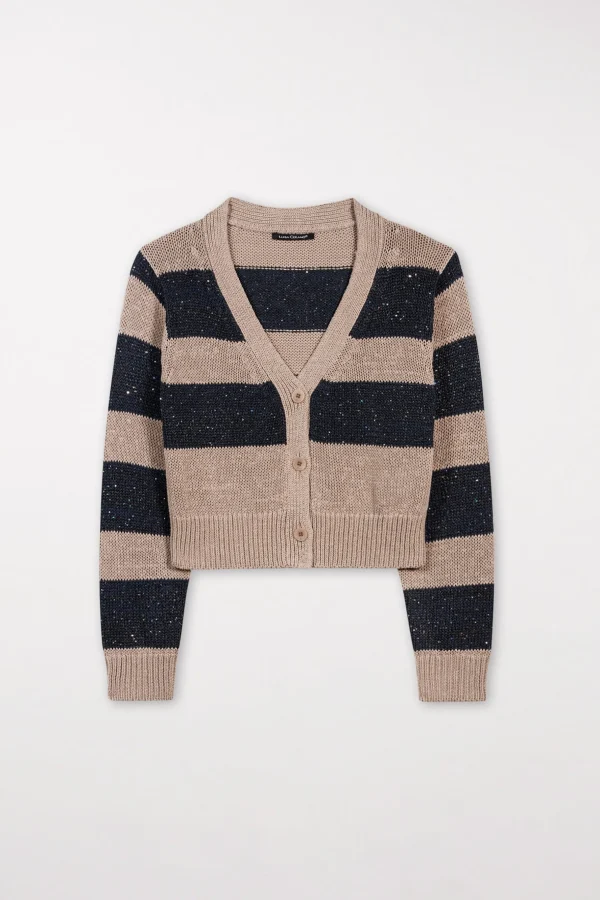 Strick-LUISA CERANO Cardigan Mit Blockstreifen