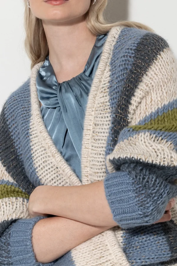 Strick-LUISA CERANO Cardigan Mit Fancy-Stripe multi