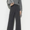 Hosen-LUISA CERANO Cargo-Pants Aus Kaschmir-Mix dark grey melange