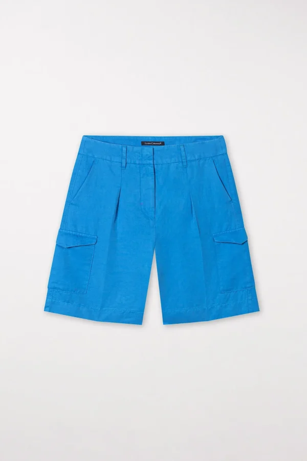 Hosen-LUISA CERANO Cargo-Shorts Aus Leinen-Mix