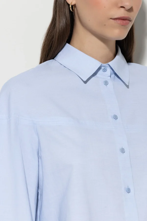 Blusen-LUISA CERANO Chambray-Bluse sky blue
