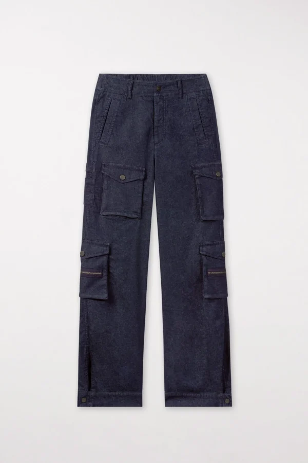 Sets | Hosen-LUISA CERANO Denim-Cargo-Pants dark navy
