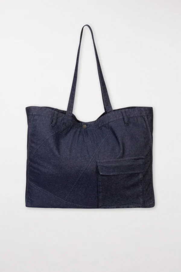 Accessoires-LUISA CERANO Denim-Shopper dark navy