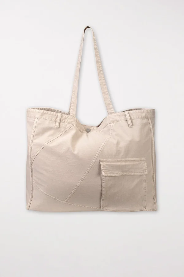 Accessoires-LUISA CERANO Denim-Shopper cashew