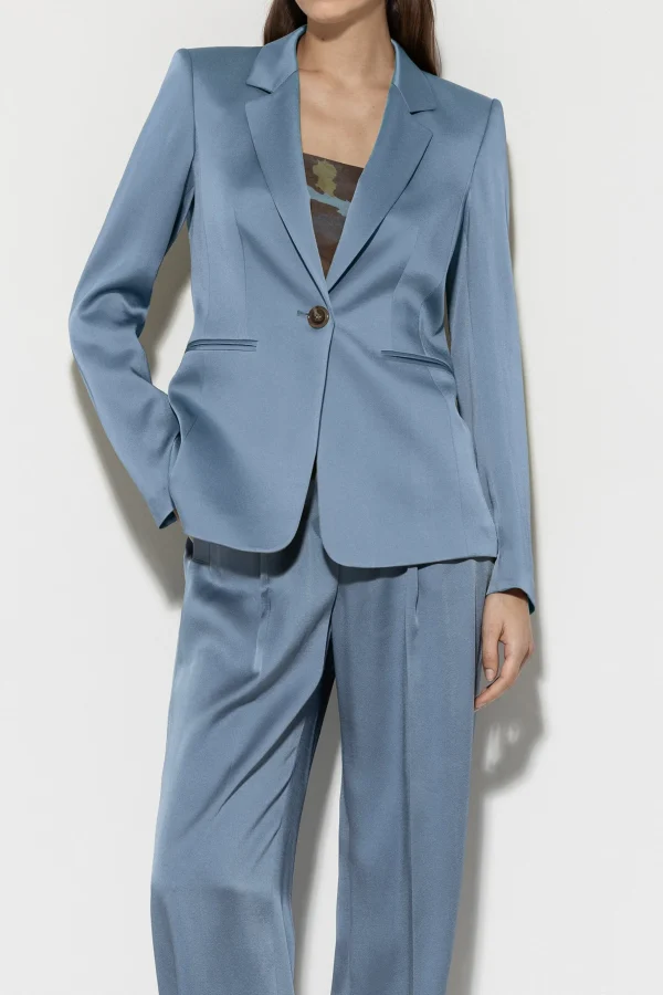 Sets | Jacken & Mäntel-LUISA CERANO Einknopf-Blazer Aus Satin