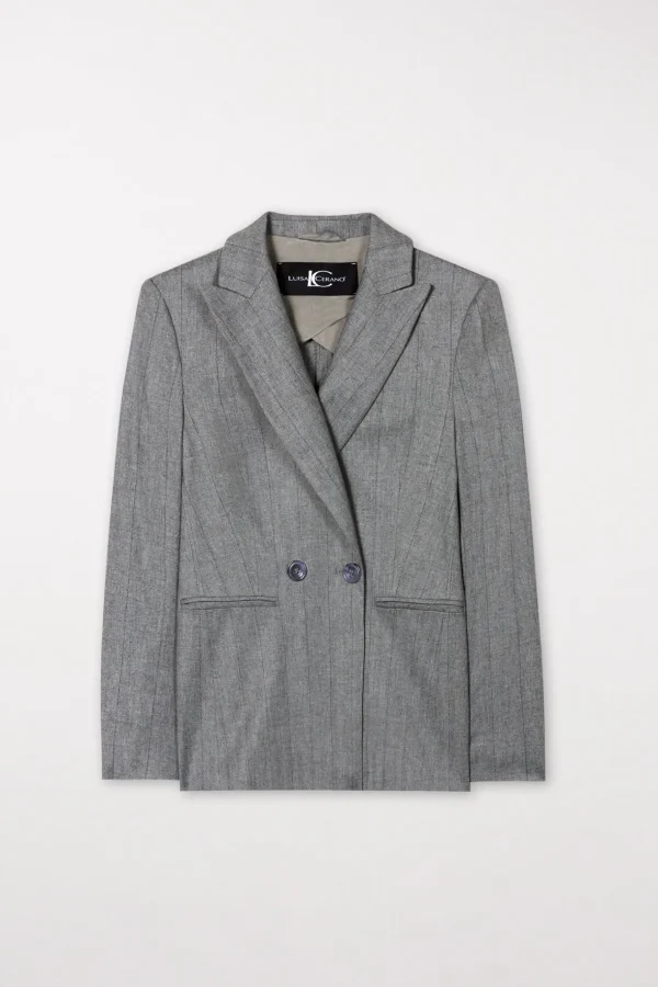 Sets | Jacken & Mäntel-LUISA CERANO Fischgrat-Blazer heather grey