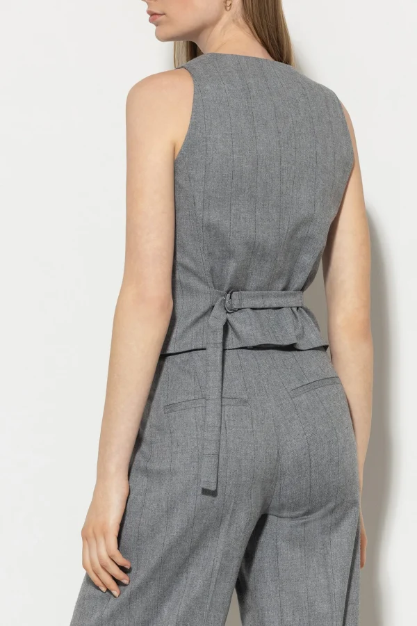 Sets | Jacken & Mäntel-LUISA CERANO Fischgrat-Blazerweste heather grey