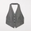 Blazer-LUISA CERANO Fischgrat-Neckholderweste multi