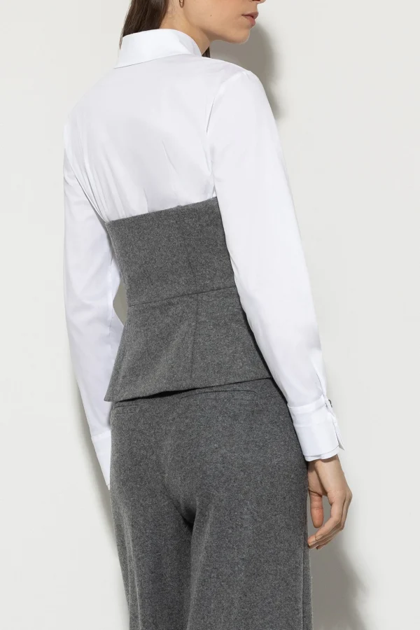 Sets | Shirts & Tops-LUISA CERANO Flanell-Corsage dark grey melange