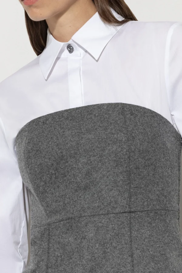 Sets | Shirts & Tops-LUISA CERANO Flanell-Corsage dark grey melange