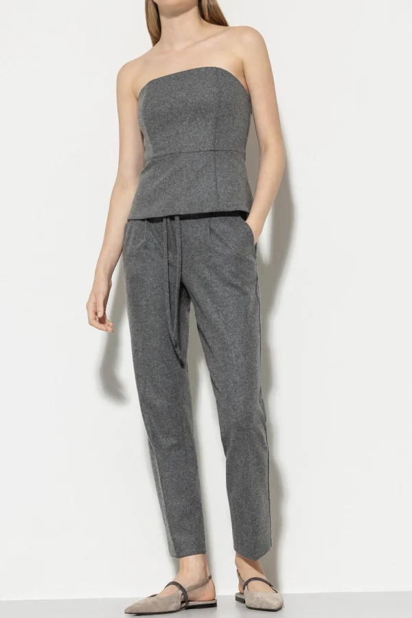Sets | Hosen-LUISA CERANO Flanell-Joggpants dark grey melange