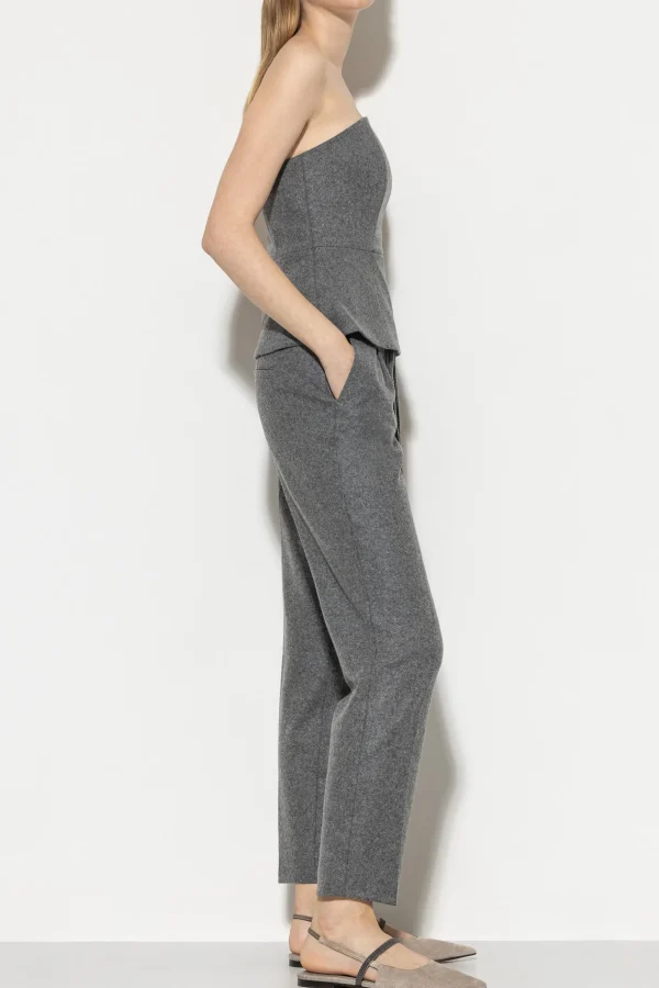 Sets | Hosen-LUISA CERANO Flanell-Joggpants dark grey melange