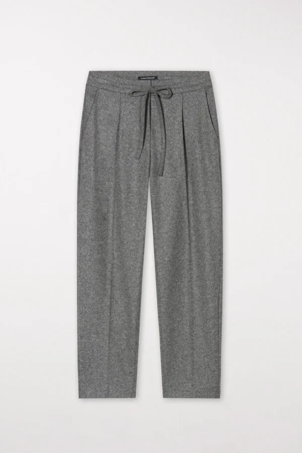 Sets | Hosen-LUISA CERANO Flanell-Joggpants dark grey melange