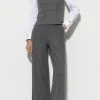 Sets | Hosen-LUISA CERANO Flanell-Wideleg-Pants dark grey melange