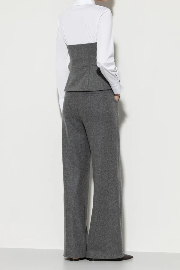 Sets | Hosen-LUISA CERANO Flanell-Wideleg-Pants dark grey melange