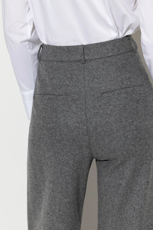 Sets | Hosen-LUISA CERANO Flanell-Wideleg-Pants dark grey melange