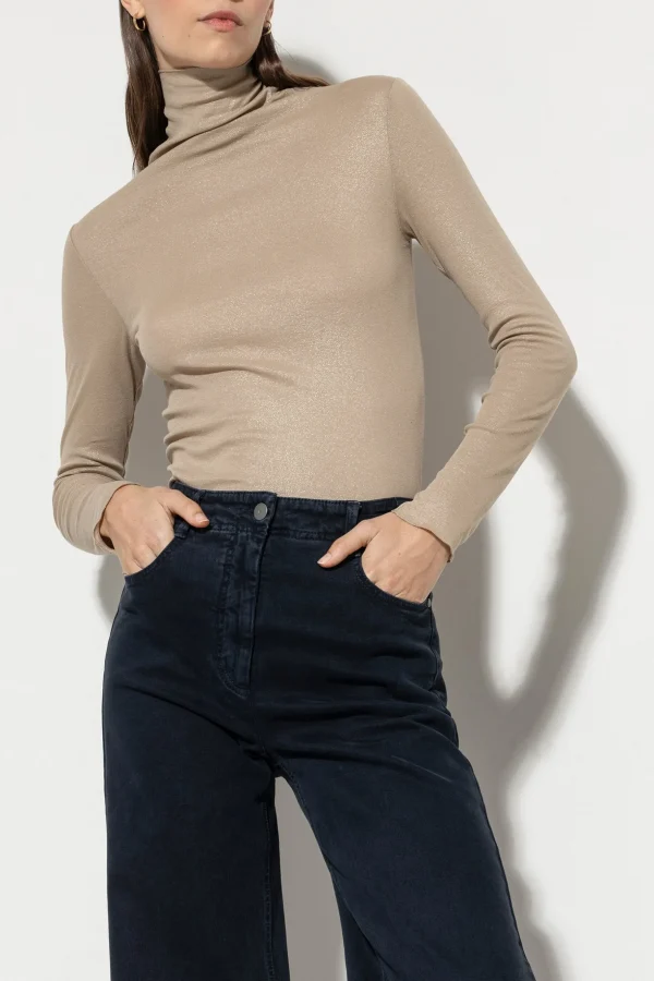 Shirts & Tops-LUISA CERANO Glitter-Rollkragenshirt