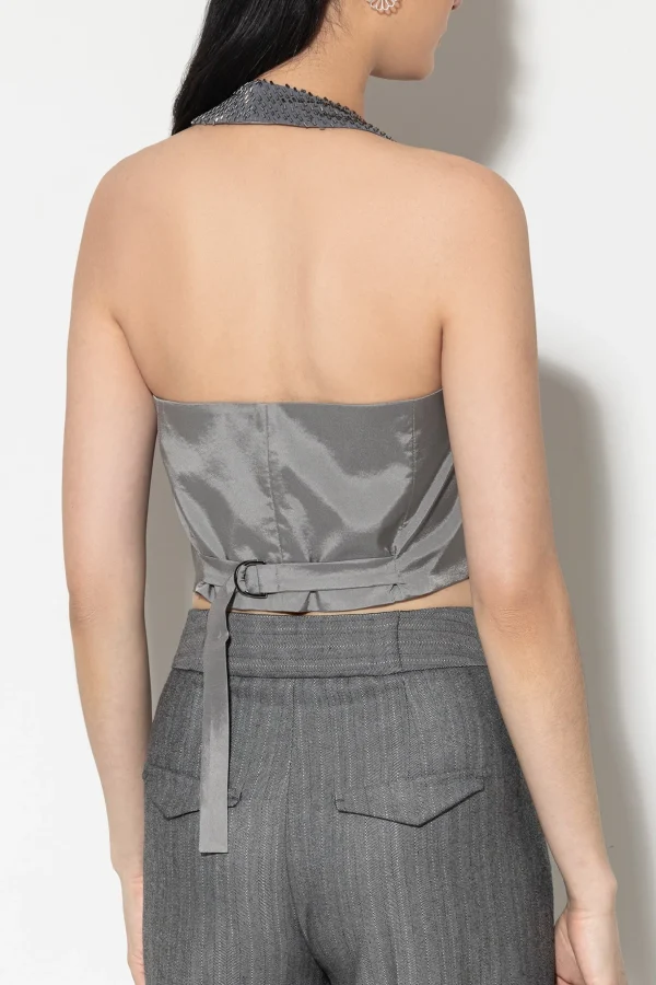 Jacken & Mäntel | Blazer-LUISA CERANO Glitzer-Neckholderweste multi