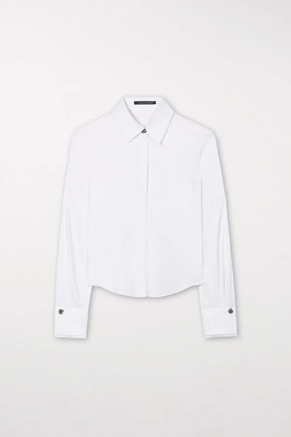 Blusen-LUISA CERANO Hemdbluse Aus Baumwoll-Mix