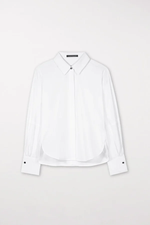 Blusen-LUISA CERANO Hemdbluse Aus Baumwoll-Mix white