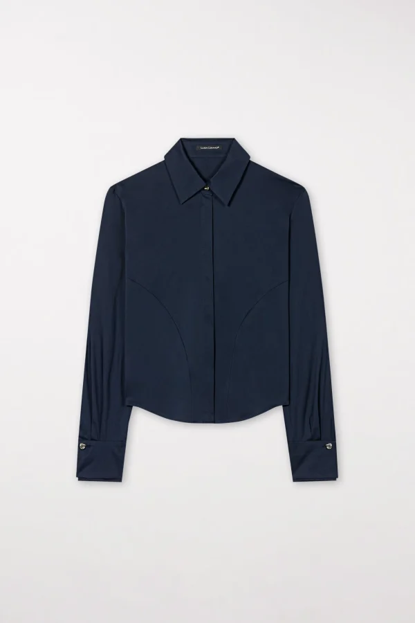 Blusen-LUISA CERANO Hemdbluse Aus Baumwoll-Mix