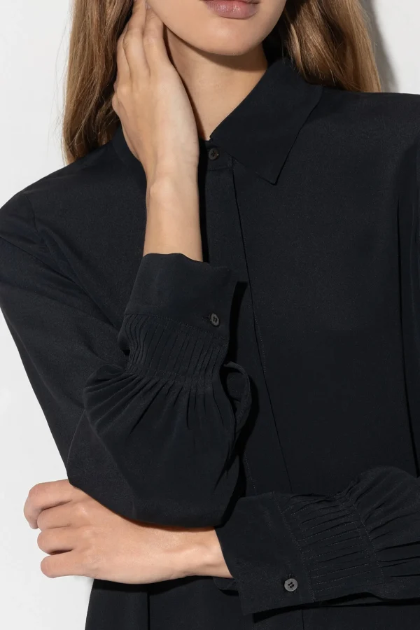 Blusen-LUISA CERANO Hemdbluse Aus Seiden-Mix