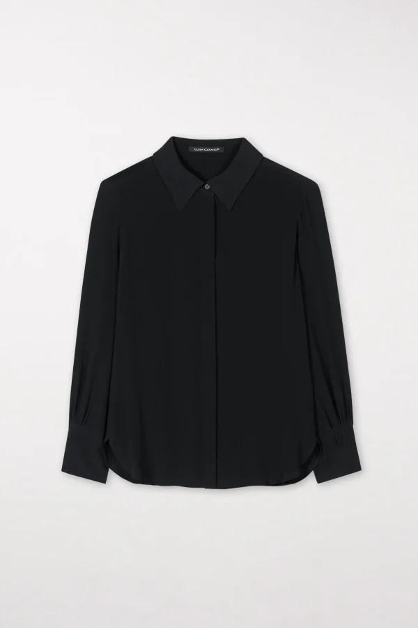 Blusen-LUISA CERANO Hemdbluse Aus Seiden-Mix